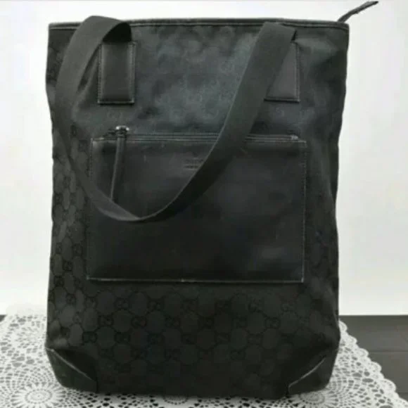 Gucci Monogram Gg Nylon Pocket Shopper Bla… - Picture 2 of 9